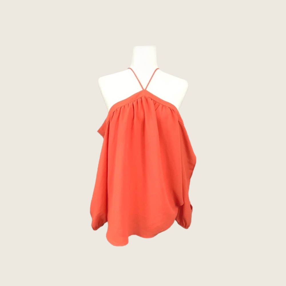 Fourteenth Place Orange Off-Shoulder Halter Blouse